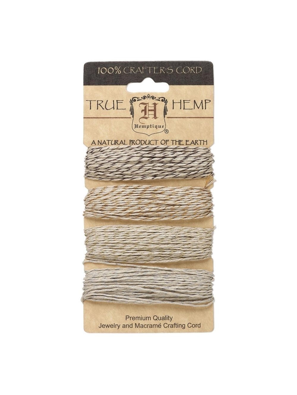 120' Brown Orange Gold Silver Metallic Natural Hemp String Cord Variety Pack